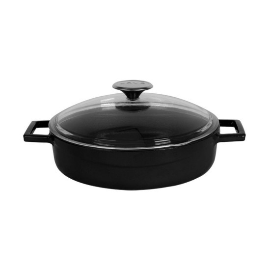 Casserole, fonte, 28 cm, gamme "Glaze", noire - Marque LAVA