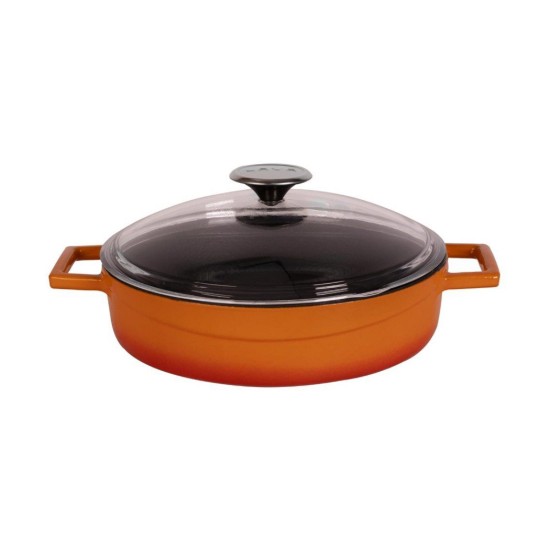Gryte, "Glaze" -serien, støpejern, 28 cm, oransje farge - LAVA-merke
