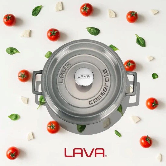 Liatinový kastról 28cm/3,5L "Premium Majolica", sivý - značka LAVA