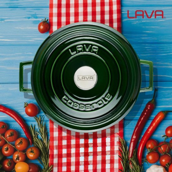 Liatinová zapekacia misa, 28 cm/6,71 l, „Premium Majolica“, zelená - LAVA