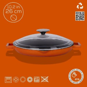 Panvica s pokrievkou, 26 cm, rad "Glaze", oranžová farba - značka LAVA