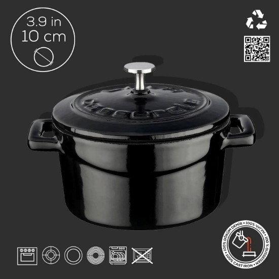 Kastrul, valik "Folk", malm, 10 cm, must - LAVA kaubamärk