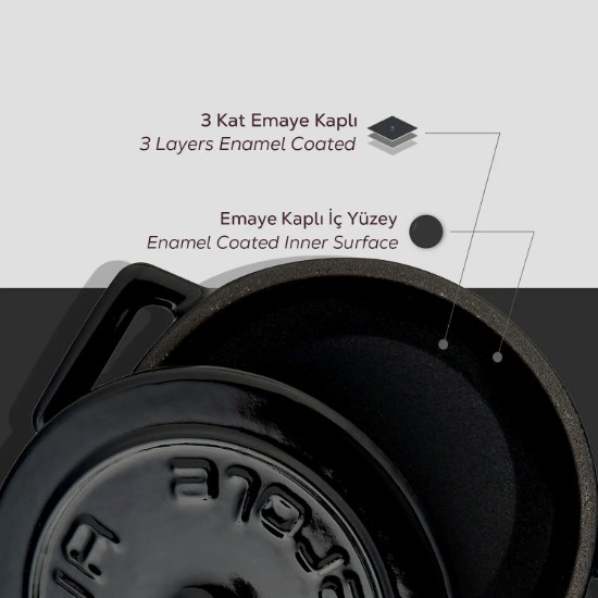 Kastrul, valik "Folk", malm, 10 cm, must - LAVA kaubamärk