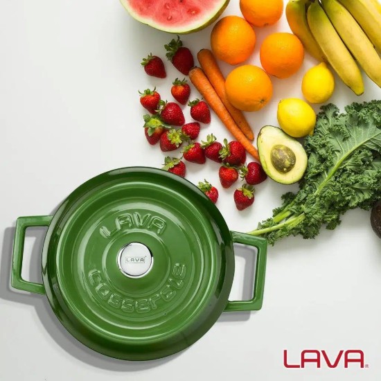 Stielkasserolle aus Gusseisen, 16 cm / 1,33 L, grün, Trendy - Lava