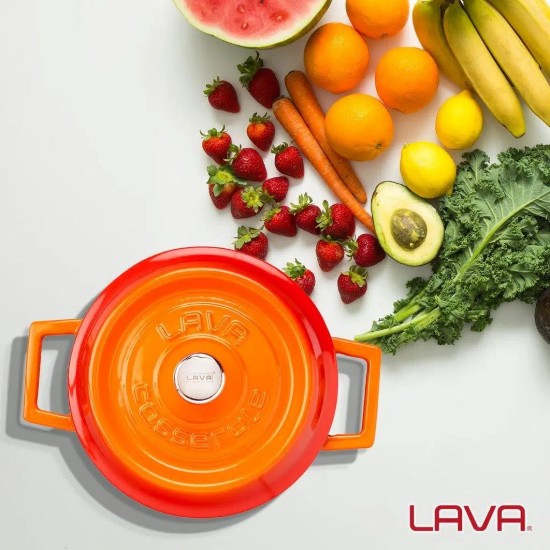 Topf <Trendy>, Gusseisen, 16 cm, orange Farbe - LAVA