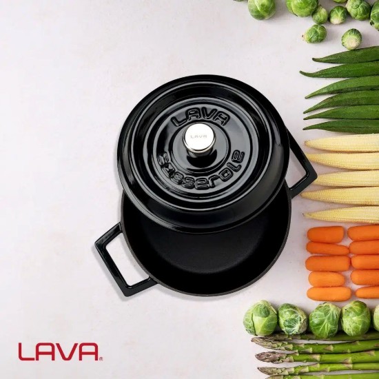 Topf, Gusseisen, 20 cm, Serie "Trendy", schwarz - Marke LAVA