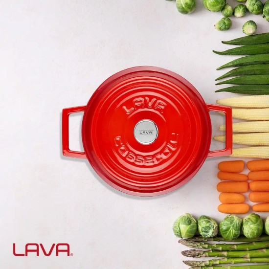 Kochtopf, Gusseisen, 20cm/2.82L, "Trendy", Rot - LAVA