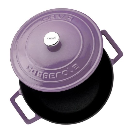 Stielkasserolle, Gusseisen, 22cm/3,4L, "Folk", Lila - LAVA