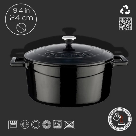 Лонч, ливено гвожђе, 24 цм, серија "Folk", црна - бренд ЛАВА