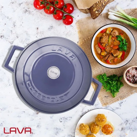 Κατσαρόλα, μαντεμένιο, 24 cm/4,5 L, "Folk", μωβ - LAVA