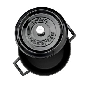 Saucepan, cast iron, 24 cm, "Trendy" range, black - LAVA brand