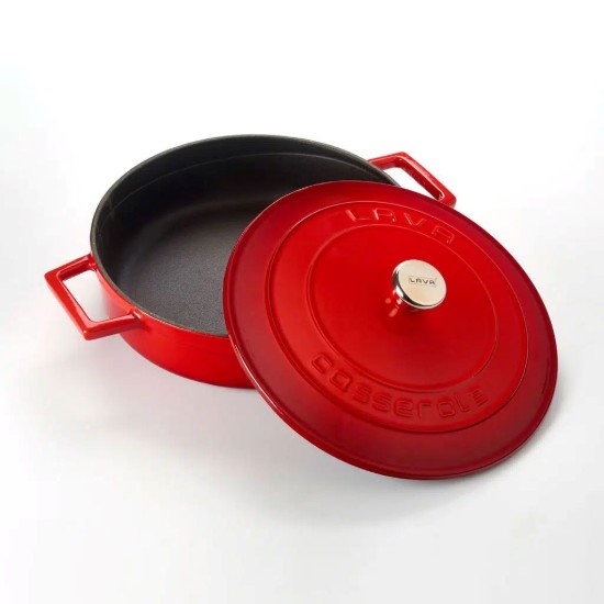 Topf, Gusseisen, 24 cm, Serie "Folk", rot - Marke LAVA