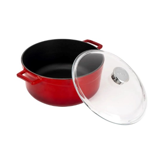 Kochtopf, Gusseisen, 28 cm, Serie "Glaze", rot - Marke LAVA