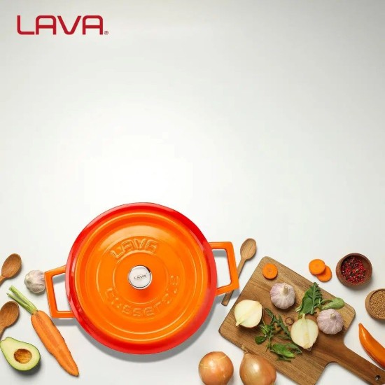 Stielkasserolle, Gusseisen, "Trendy", 24 cm, orange Farbe - LAVA