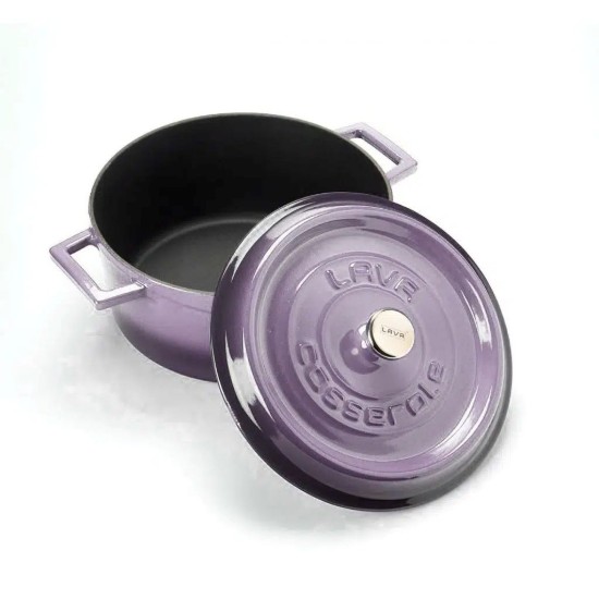 Stielkasserolle, Gusseisen, 24 cm, "Trendy", lila - Marke LAVA