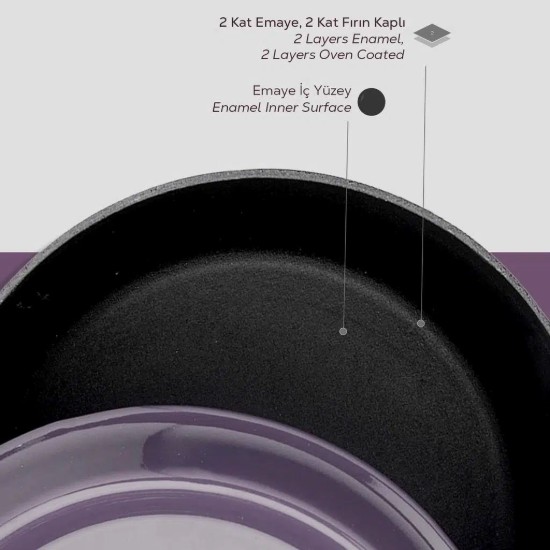 Stielkasserolle, Gusseisen, 24 cm, "Trendy", lila - Marke LAVA