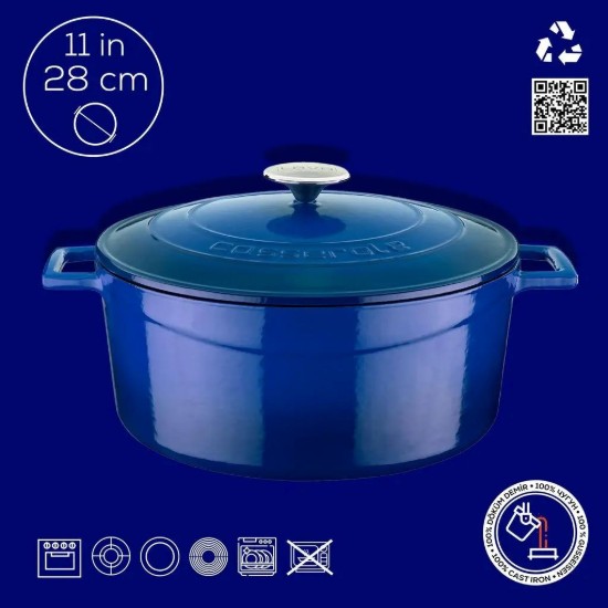 Casseruola in ghisa, 28cm/6,7L, "Folk", Blu - LAVA