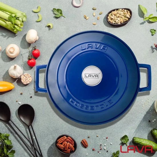 Casseruola in ghisa, 28cm/6,7L, "Folk", Blu - LAVA