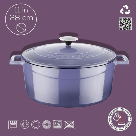 Panvica, liatinová, 28 cm, 6,7 l, rad "Folk", fialová - značka LAVA