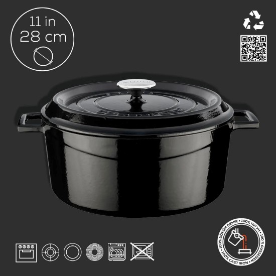 Saucepan, ħadid fondut, 28 cm, firxa "Trendy", iswed - marka LAVA