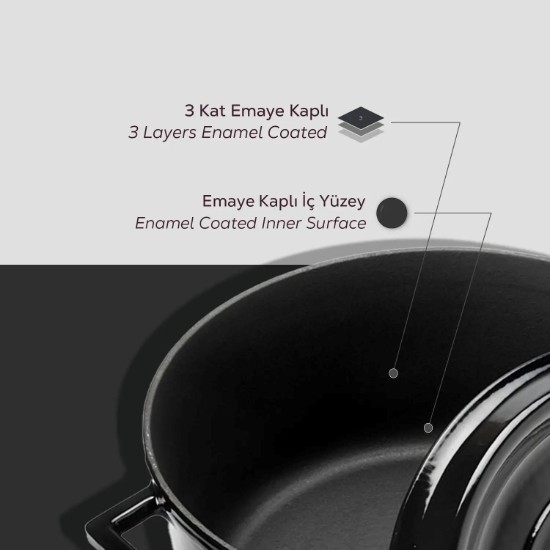 Saucepan, ħadid fondut, 28 cm, firxa "Trendy", iswed - marka LAVA