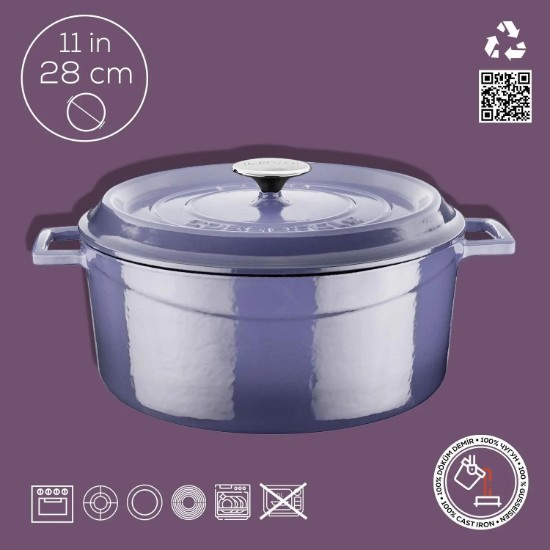 Topf, Gusseisen, 28 cm, <<Trendy>>, lila - LAVA