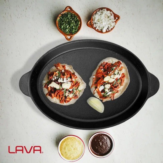 Tava ovala pentru fajita, fonta, 24 x 18 cm - LAVA