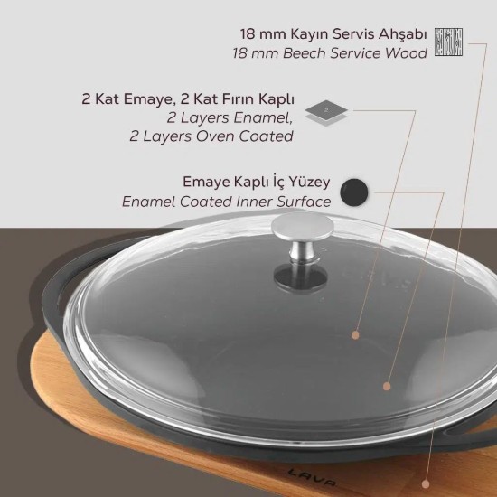 Turški wok, 28 cm, lito železo - BLAGOVNA ZNAMKA LAVA