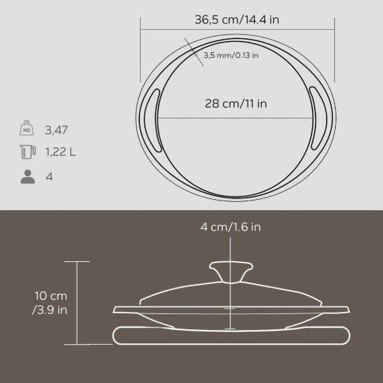 Turški wok, 28 cm, lito železo - BLAGOVNA ZNAMKA LAVA