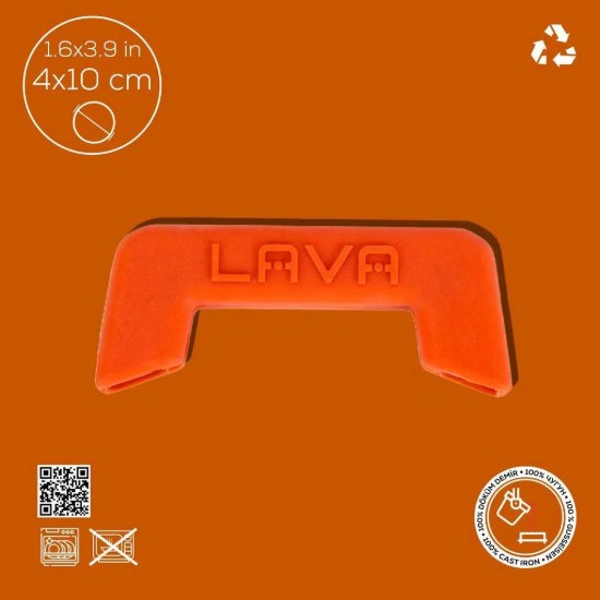 Set of 2 handles, silicone, orange color - LAVA brand