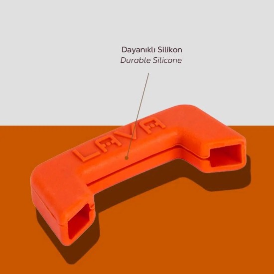 Set of 2 handles, silicone, orange color - LAVA brand