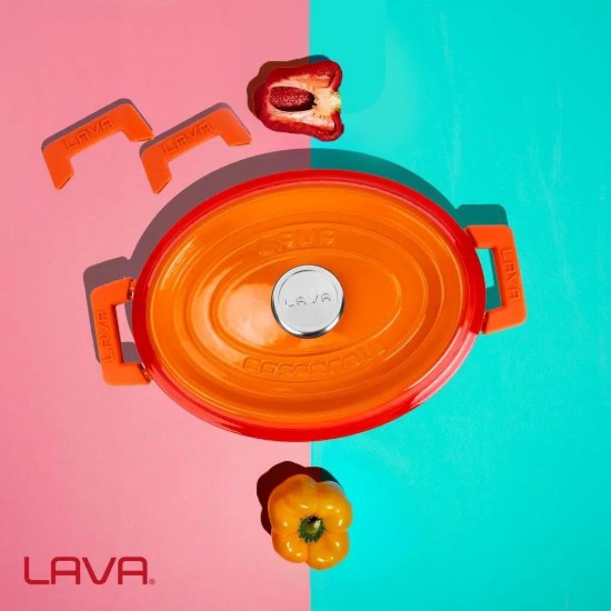 Set of 2 handles, silicone, orange color - LAVA brand