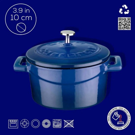 Casseruola, serie "Folk", ghisa, 10 cm, blu - marca LAVA