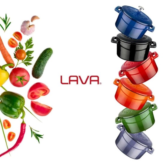 Casseruola, serie "Folk", ghisa, 10 cm, blu - marca LAVA