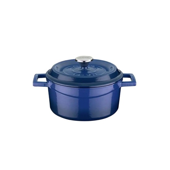 Mini-Kochtopf, Gusseisen, 12cm/0,53L, „Trendy“, Blau – LAVA
