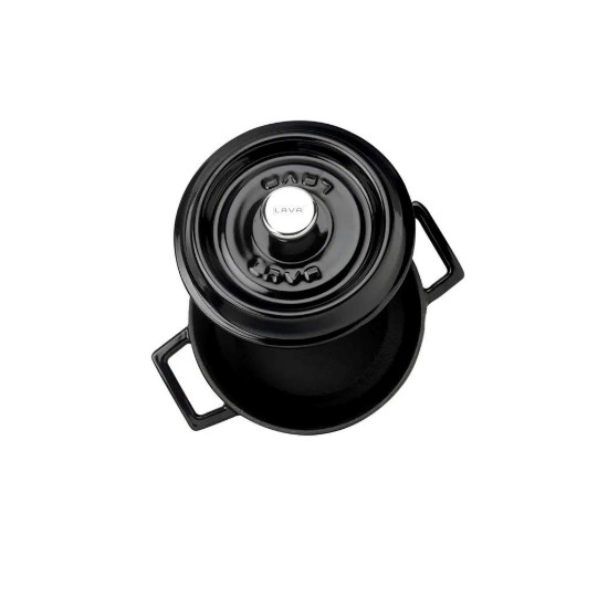 Mini-Kochtopf, Gusseisen, 12cm/0,53L, „Trendy“, schwarz – LAVA
