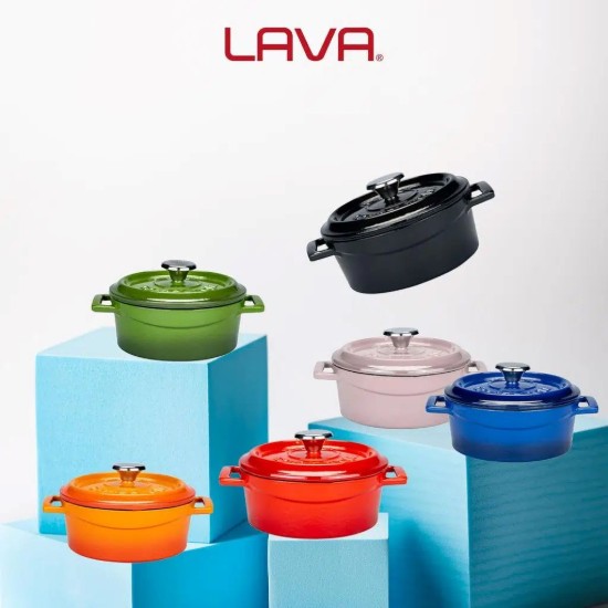 Mini-Kochtopf, Gusseisen, 12cm/0,53L, „Trendy“, grün – LAVA