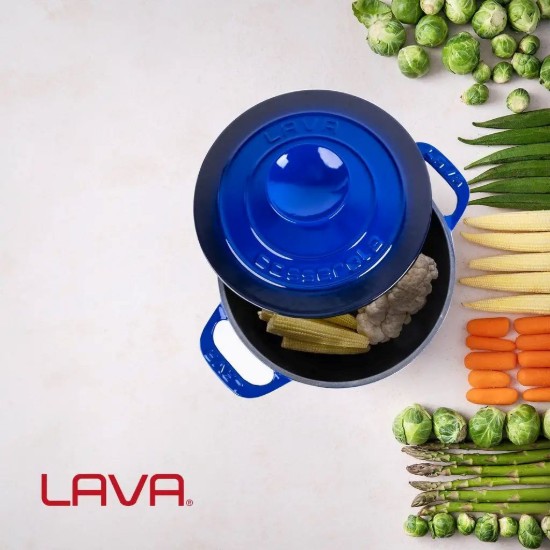 Topf, Gusseisen, 23 cm / 4.9 L, "Experience", Blau - LAVA