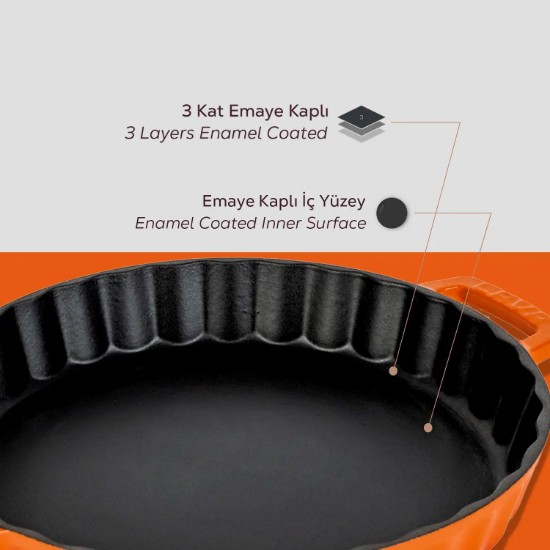 Mias bácála babhta, 30 cm / 2,72 l, dath oráiste - LAVA