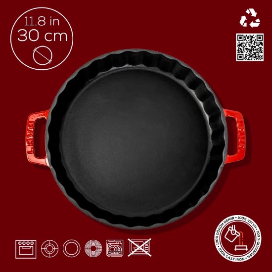 Ronde ovenschaal, 30 cm / 2,72 l, rood - LAVA