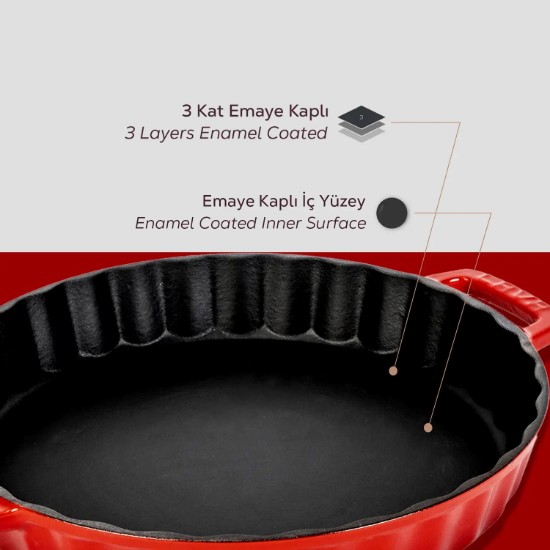 Ronde ovenschaal, 30 cm / 2,72 l, rood - LAVA