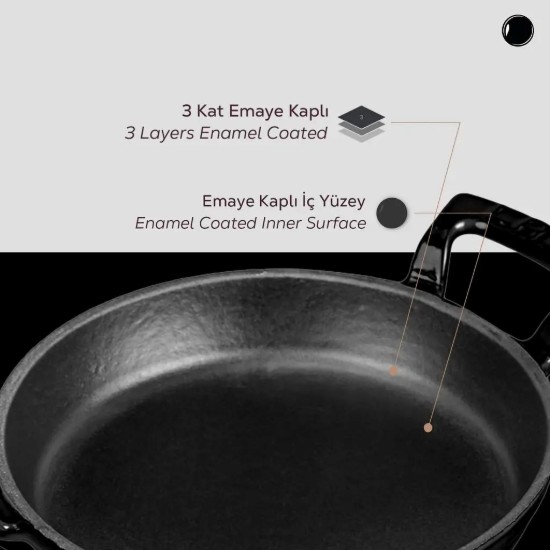 Tablett aus Gusseisen, 16 cm, schwarz - Marke LAVA