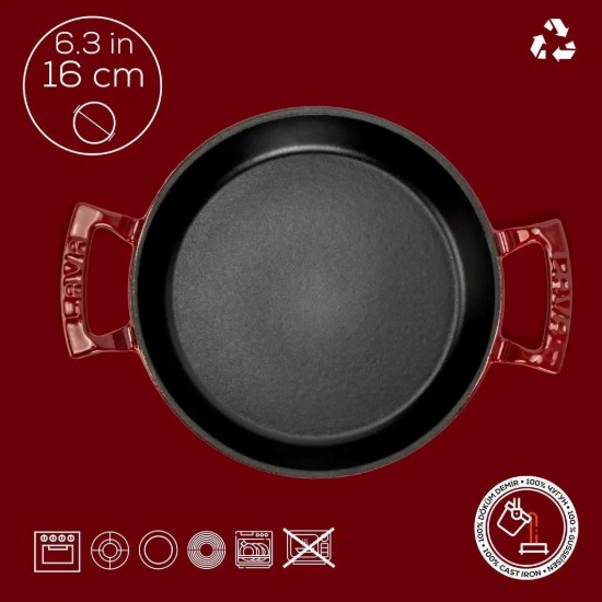 Cast iron dish, 16 cm, red - LAVA brand