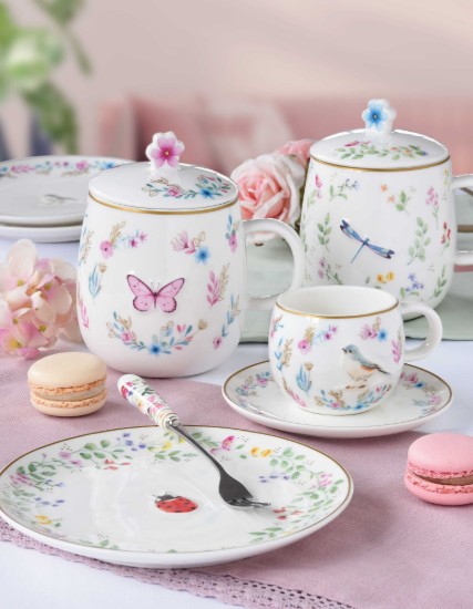 Set aus 2 Porzellantellern mit geprägtem Muster, 16 cm, „Fancy Garden“ – Nuova R2S