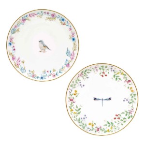Set aus 2 Porzellantellern mit geprägtem Muster, 16 cm, „Fancy Garden“ – Nuova R2S