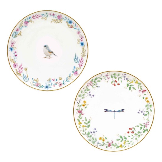 Set aus 2 Porzellantellern mit geprägtem Muster, 16 cm, „Fancy Garden“ – Nuova R2S