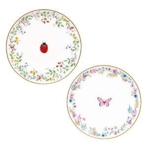 Set aus 2 Porzellantellern mit geprägtem Muster, 16 cm, „Fancy Garden“ – Nuova R2S