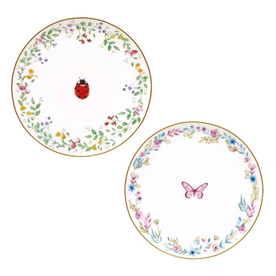 Set aus 2 Porzellantellern mit geprägtem Muster, 16 cm, „Fancy Garden“ – Nuova R2S