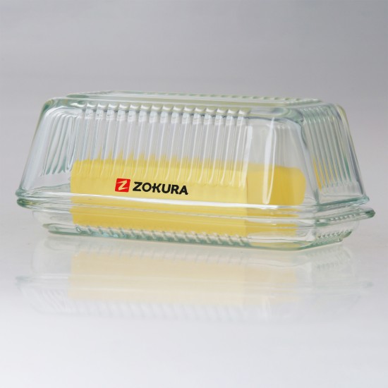 Porta-manteiga com tampa, feito de vidro - Zokura