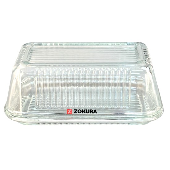 Porta-manteiga com tampa, feito de vidro - Zokura